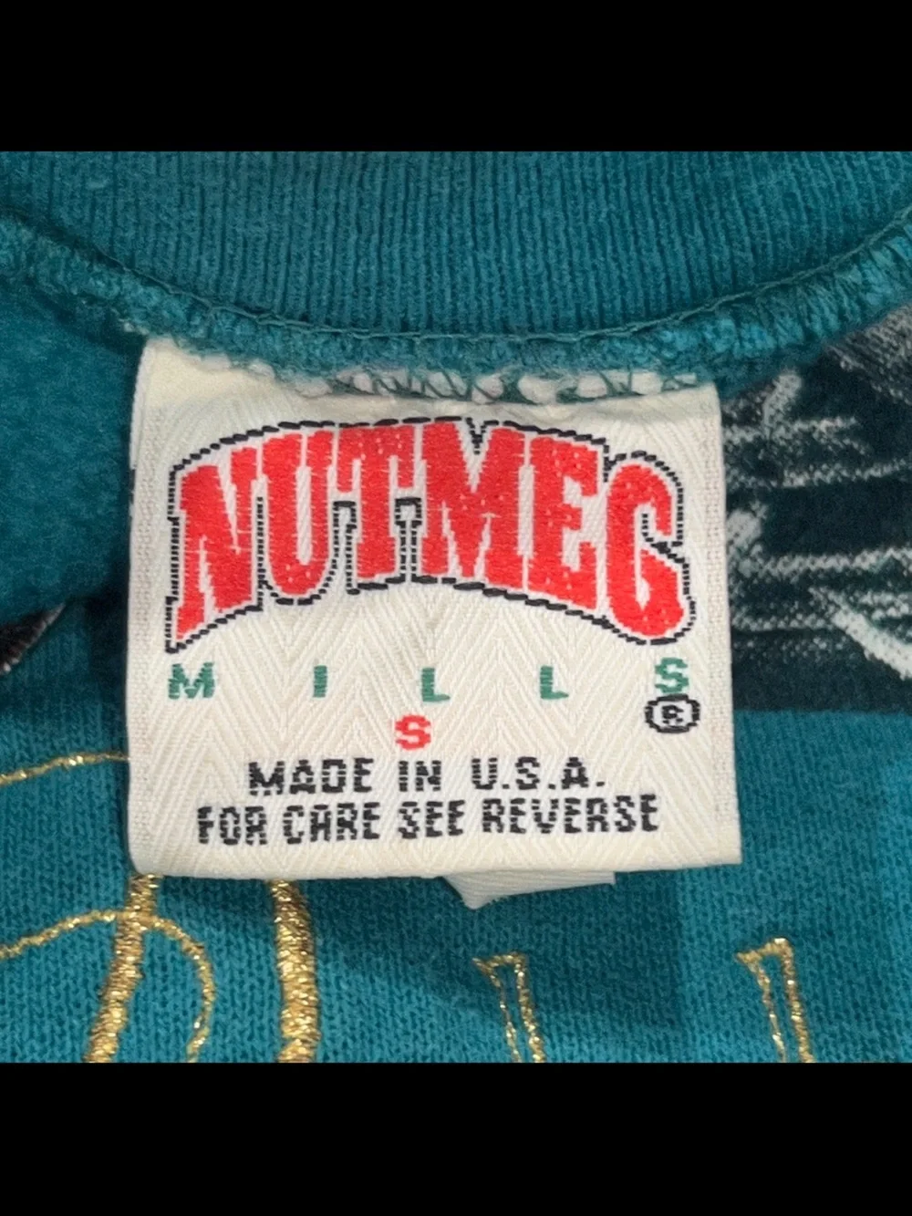 Vtg 90s Youth Small Nutmeg Mills Miami Dolphins NFL Football Crewneck Sweatshirt - Picture 5 of 7